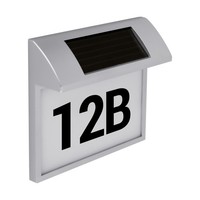 Solar Wandlampe AußEn LED IP44 B: 24 Cm In Chrom Weiß Hausnummernleuchte Zaun