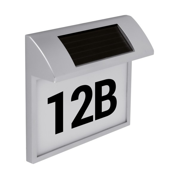 Solar Wandlampe AußEn LED IP44 B: 24 Cm In Chrom Weiß Hausnummernleuchte Zaun-image