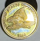 3 Gram SILVER 1856 Flying Eagle Tribute  - Golden Toning L👀K!