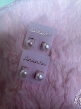 💍Perle Culture Eau Douce . Deux De Paires Boucle D Oreilles De Couleur Blanche