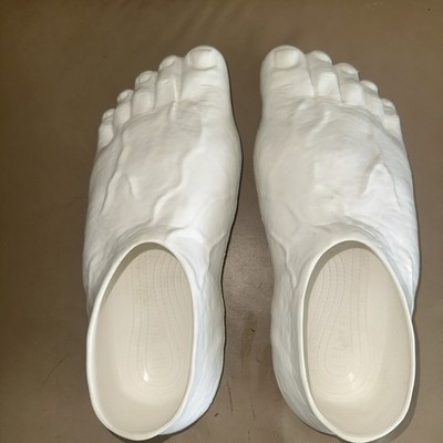 Imran Potato Caveman Feet Shoes White Foam Slippers Clogs Size Large L
