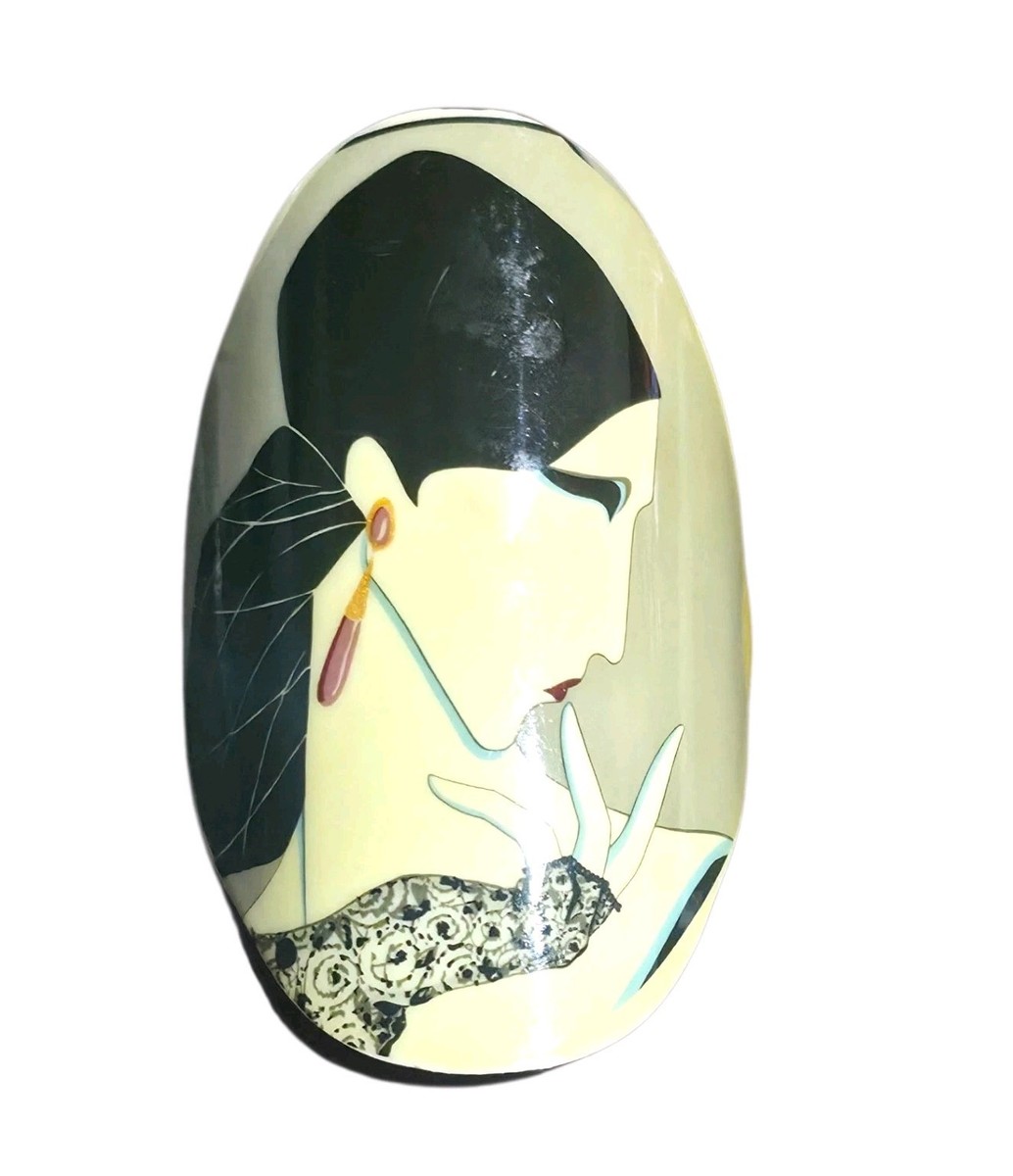 Vintage Made In France Barrette Hair Clip Lady Profile Art 