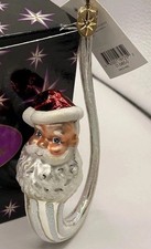 Christopher Radko Vintage "Santa Pipe” Intricate Hand Blown Glass Ornament 5"