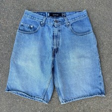 Vintage Y2K Levi's Silvertab Loose Faded Blue Denim Jean Shorts Jorts Size 33