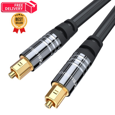 BlueRigger Digital Optical Audio Toslink Cable (10FT, Fiber 10FT, Black