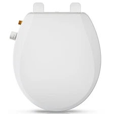 Round Bidet Toilet Seat, Non-Electric Bidet Attachment (Frontal & Rear Wash) ...