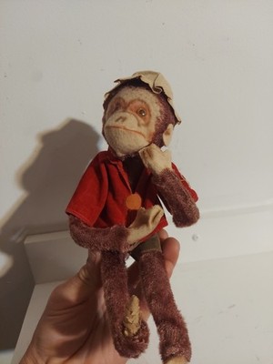 Vintage 1930s Mohair Jocko Monkey? Chimp Stuffed Animal 