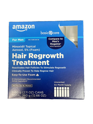 Amazon Basic Care Minoxidil 5% Men Hair Regrowth Solution   6 Bottles Exp 10/26