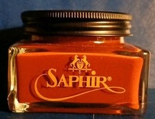 SAPHIR 10 Cognac Creme 1925 Shoe Polish Beeswax Small Amount Used Made In France