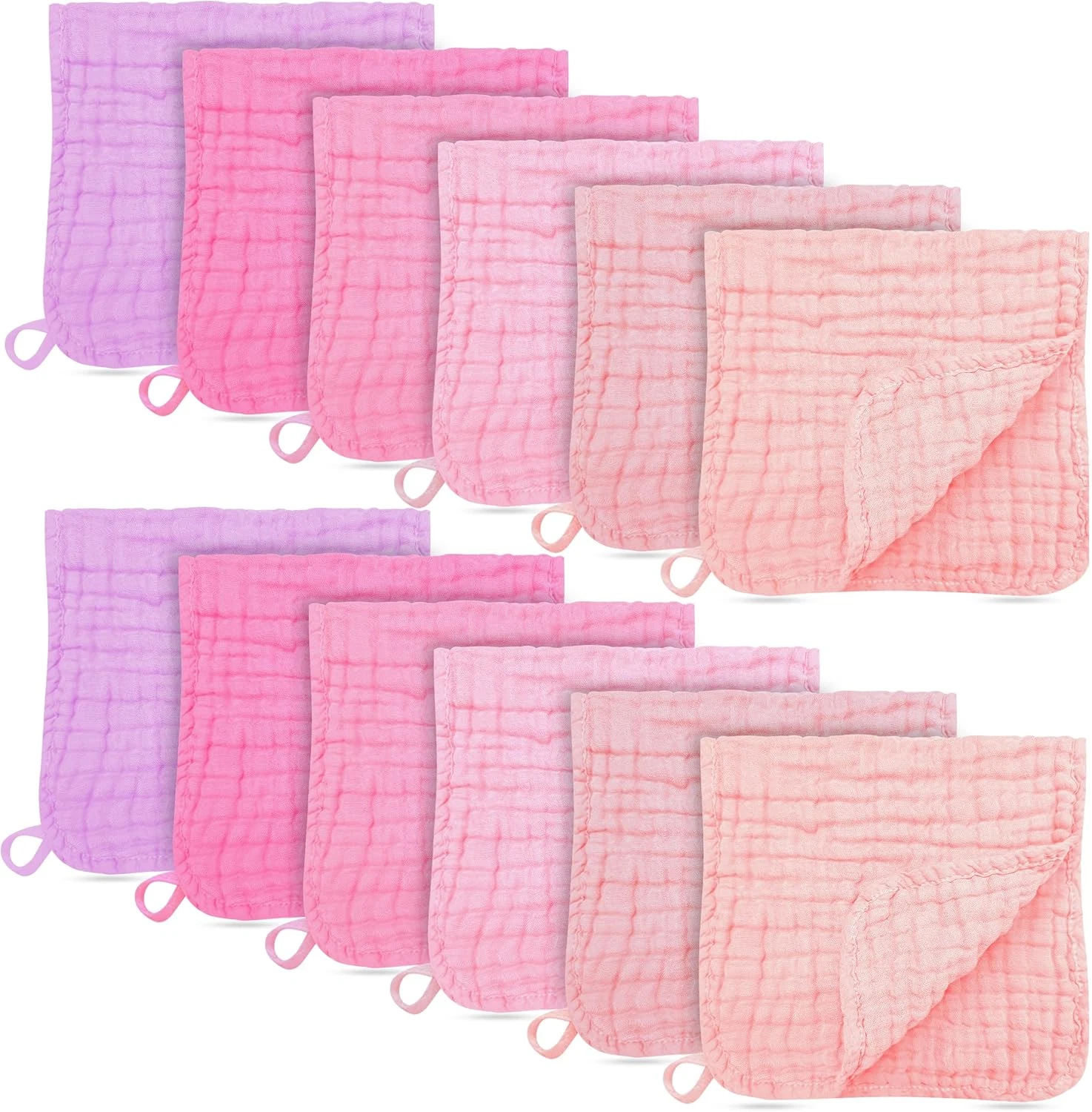 12 Pack Muslin Burp Cloths - Large 20" X 10", Ultra Absorbent 100% Cotton for Ba
