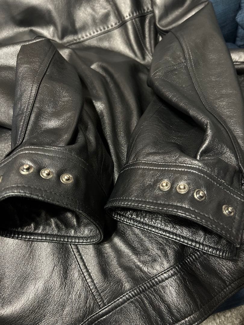 OHTLANCCI Leather Jacket Patchwork Black Genuine … - image 7