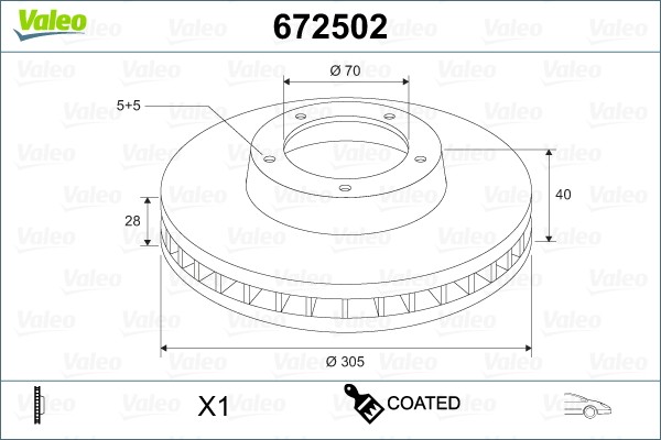 Valeo Bremsscheiben Vorne Ø305 Mm BelüFtet FüR Alfa Romeo Spider 159 Brera-image