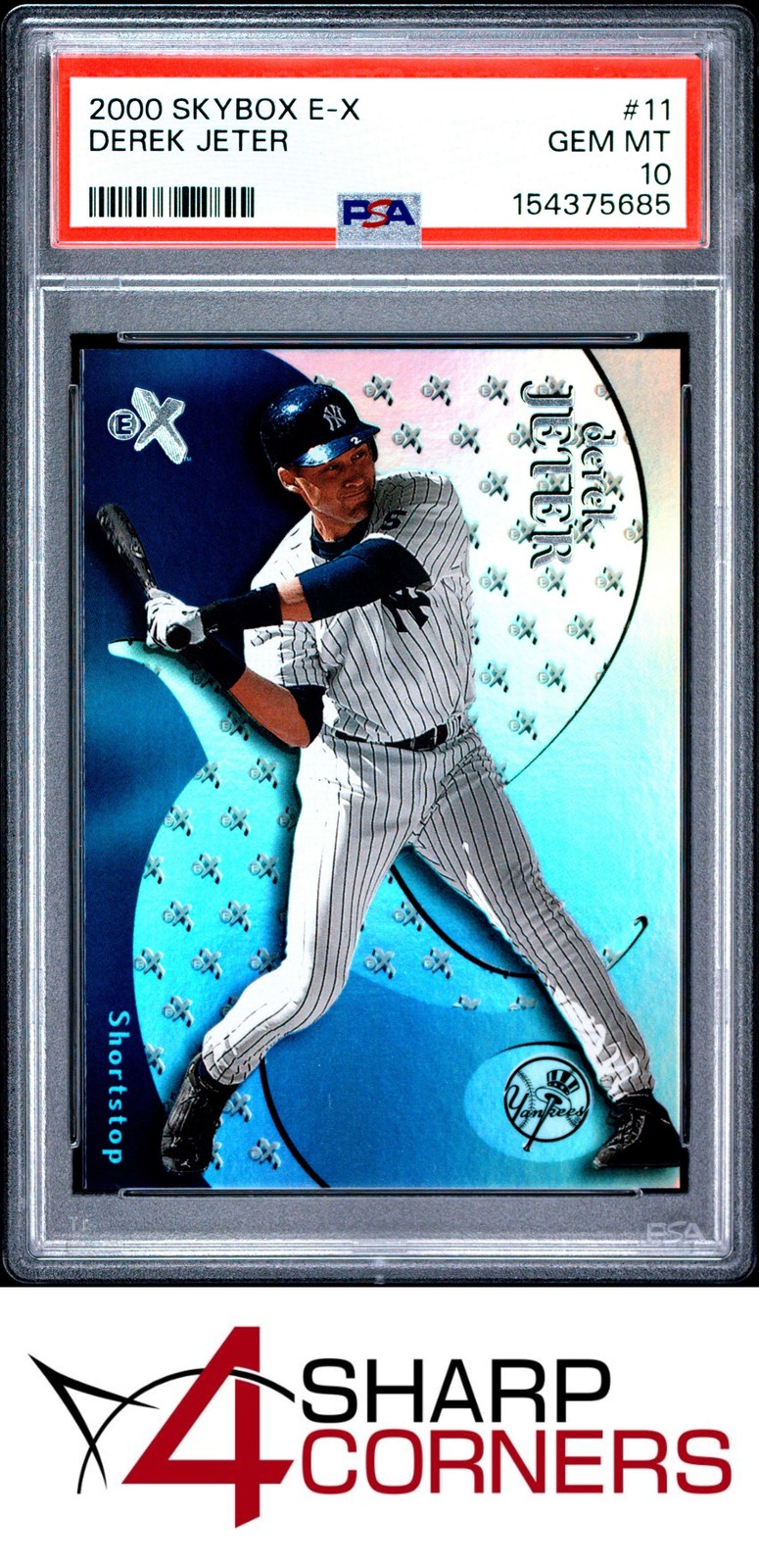2000 SKYBOX E-X #11 DEREK JETER YANKEES HOF PSA 10 view 1