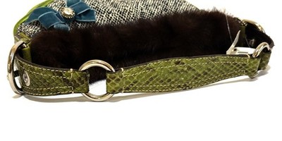 RARE Coach Ltd Y2K Soho Exotic Tweed Suede Mink Fur Python Sm Hobo