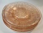 Pink Depression Glass 4 Jeannette DORIC Snack Bread Dessert Approx. 6" Plates