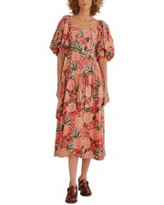 Farm Rio Pineapple Bloom Cut Out Midi Dress Women's L