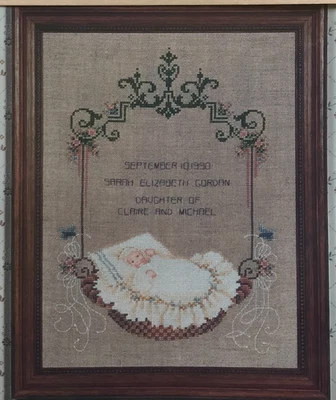 Told in a Garden - Baby in a Basket - Cross Stitch Chart - Image 1 of 3