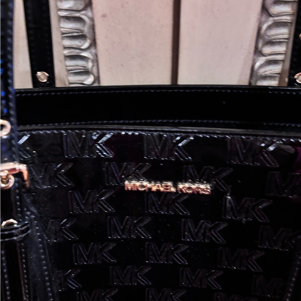 Michael Kors Black Monogram Tote thumbnail 3