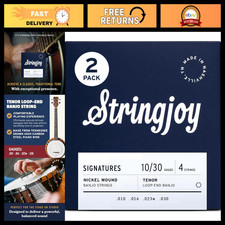 High-Quality Nickel Wound Tenor Banjo Strings 10-30, Loop-End, 4 String Set, 2-P