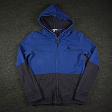 Burberry Brit Men's Blue Navy Logo Colorblock Zip Up Hoodie Sweatshirt Size S