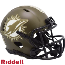 Miami Dolphins Riddell New In Box 2022 Salute to Service Mini Helmet 35176