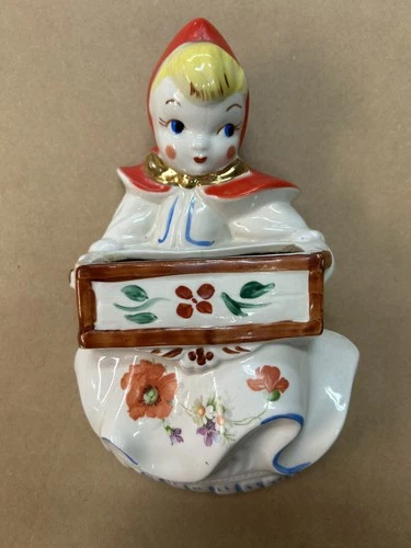 Vintage 1940’s Hull Little Red Riding Hood Wall Pocket Planter Poppy Floral