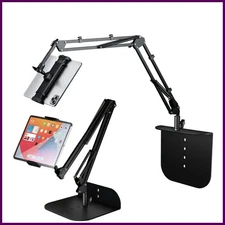 Foldable Cell Phone Tablet Holder for Bed Sofa Desktop 360° Swivel Metal Arm