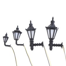 Mini-Architektur hof wand lampe Licht Modell Schwarz Au&szlig;en lampe Puppen haus
