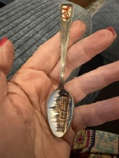 Antique Rare Budapest Souvenir Spoon Enameled Spoon Cup & Top