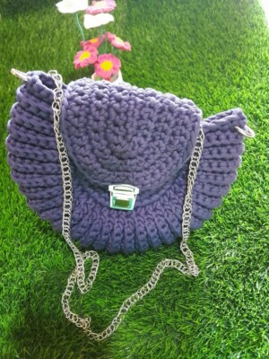 Handmade lovely crochet oreo bag unique washable brand new bag eco friendly