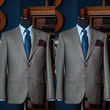 Houndstooth Mens' coat Business Formal Causal Party British Winter Jacket Blazer