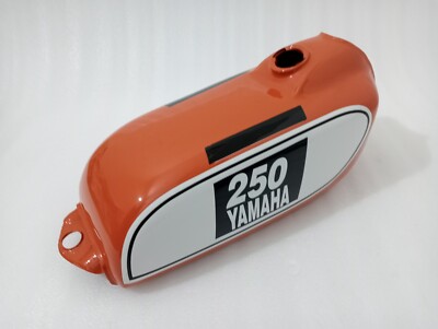 Yamaha DT 250 DT250 Enduro, 1975 to 1977 Orange Painted Steel Fuel