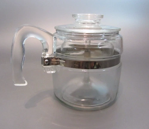 Vintage Pyrex Flameware 2 - 4 Cup Coffee Complete Percolator # 7754 B All Parts
