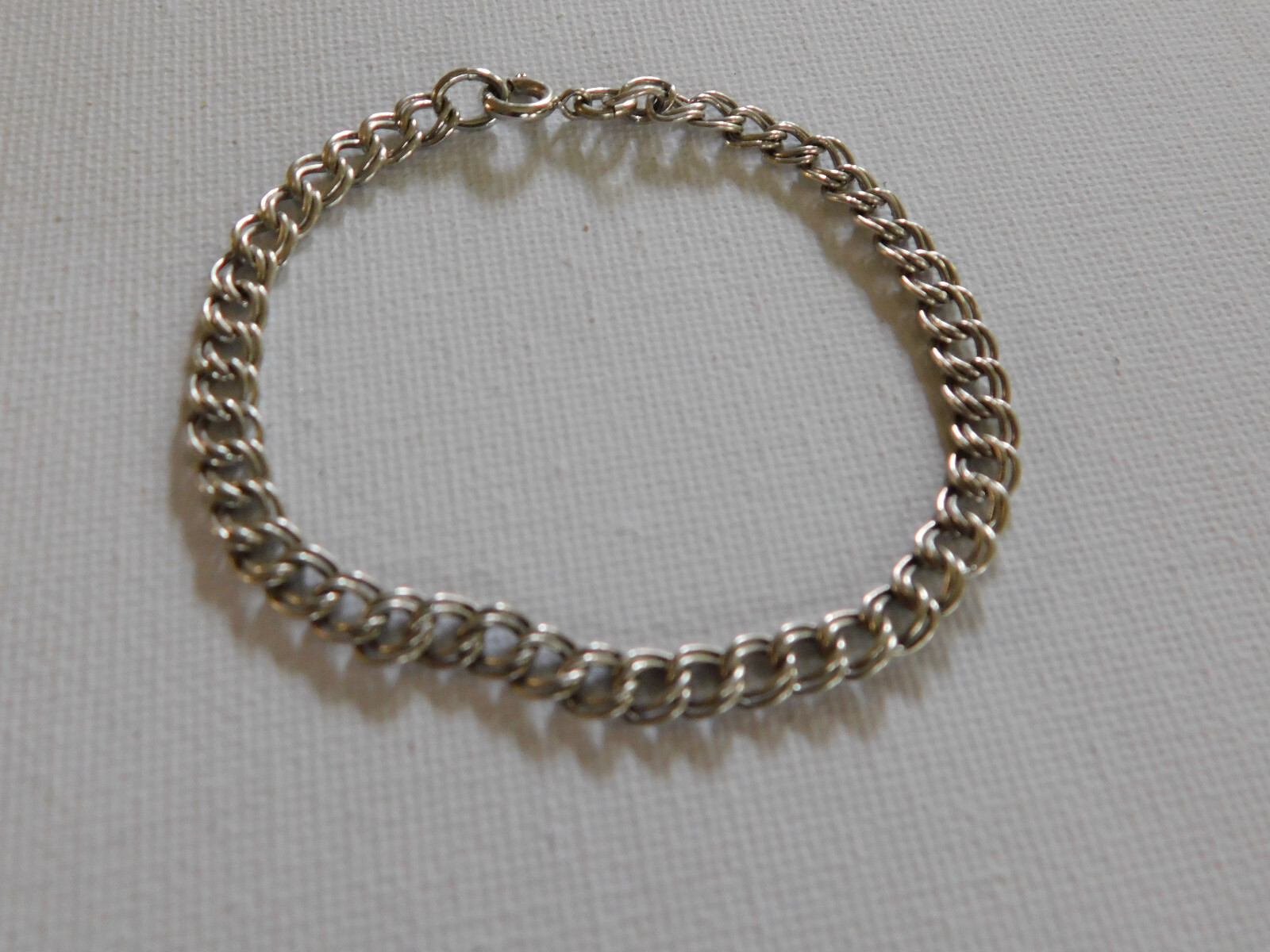 Silver Tone Double Loop Charm Bracelet - image 2
