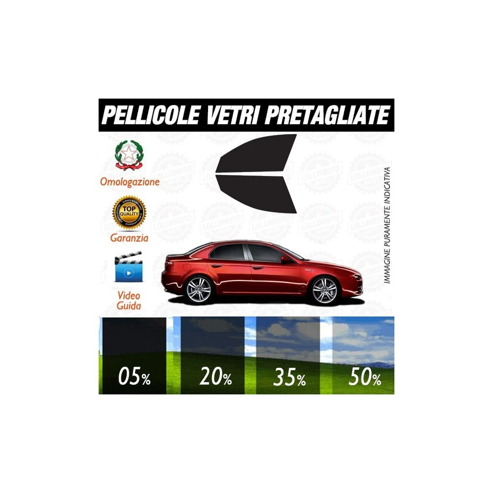 LOLLOMOTO Alfa Romeo 159 5P 06-17 Pellicole Oscuramento Vetri Anteriori Auto Pre Tagliate