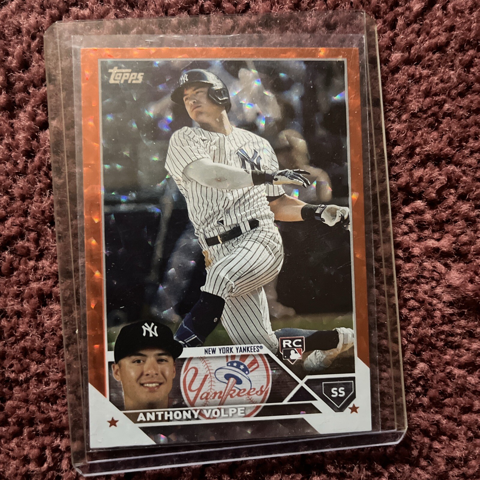 2023 Topps Series 2 Anthony Volpe Orange Foil #460 NY Yankees RC #d/299 SP RARE