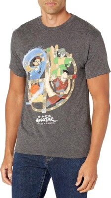  ️ Avatar: The Last Airbender  4-Quad  Tee Men s XL | Aang, Zuko, Toph, Katara