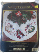 Mystical Angel Tree Skirt Dimensions Cross Stitch Kit45in Round Gold Collection