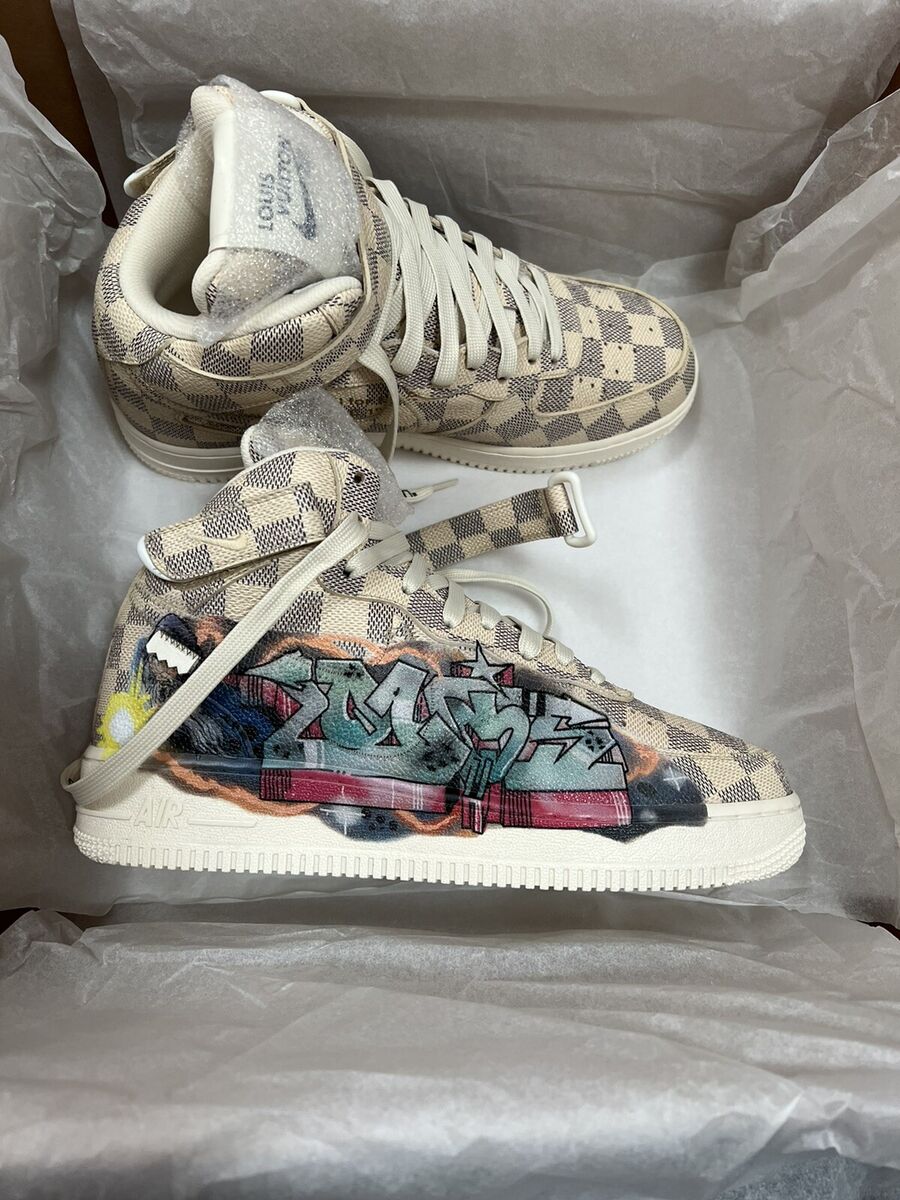 Louis Vuitton Nike Air Force 1 Mid by Virgil Abloh Graffiti