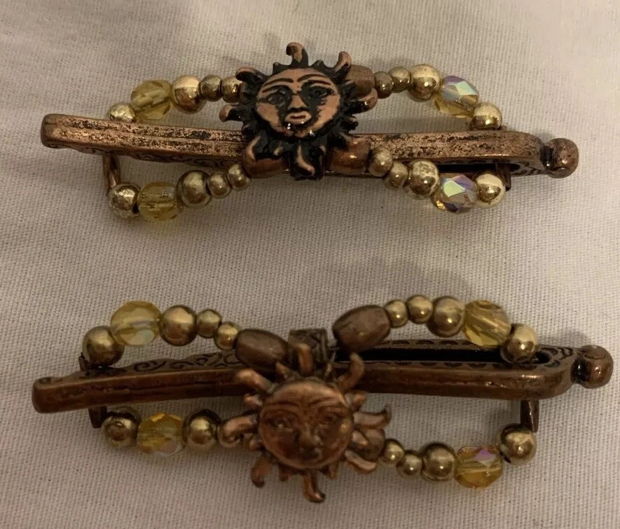 Lilla Rose Bronze Sun W/ Face SINGLE (1) Flexi Hair Clips- Size Small 2in - Image 2 of 4