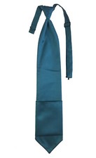 Men's Blue Long Tie and Pocket Square Hanky Pre-Tied Wedding Groom Formal Prom