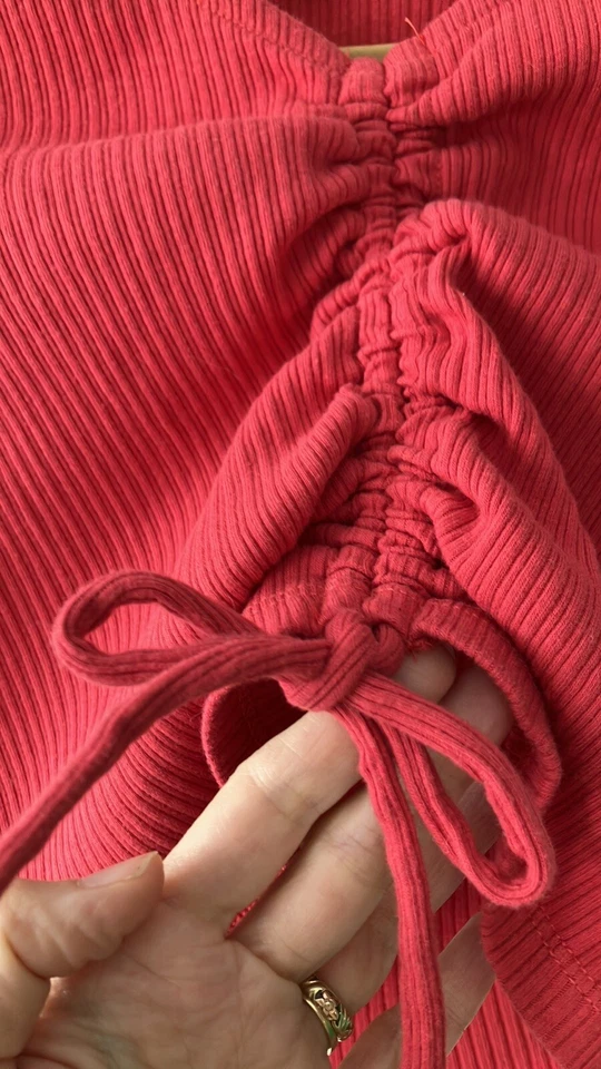 O’Neill Manga Corta Rojo Crop Top Niñas Grande Oriane Cinch Camisa Foto 3 de 4