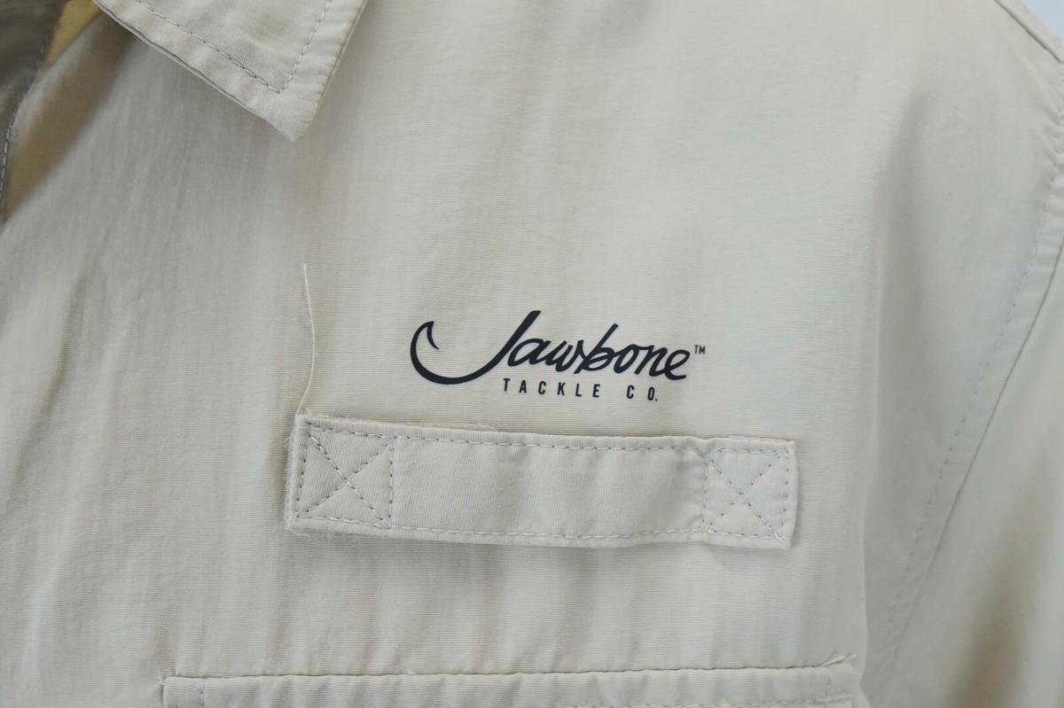 Chemise De Pêche Jawbone Tackle Co. Homme - Beige Taille Large - Manches Courtes - Occasion