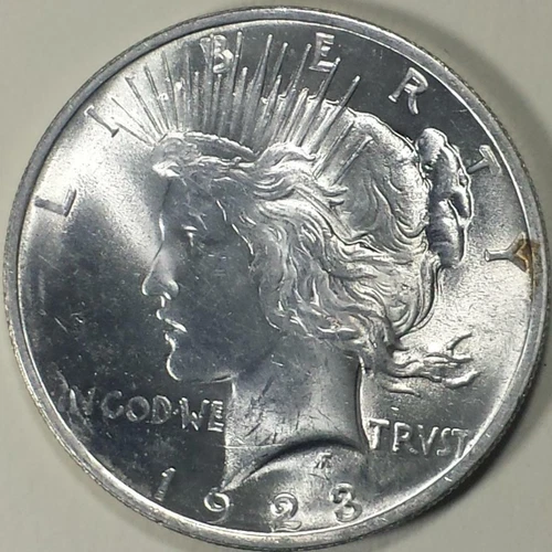 1923   Peace Dollar - ** CHBU ** -  Bright Silver Dollar.