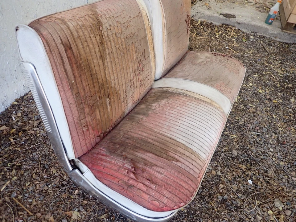 Chevrolet Impala Belair 1961 2 puertas asiento de banco delantero dividido ¡completo original! Foto 4 de 4