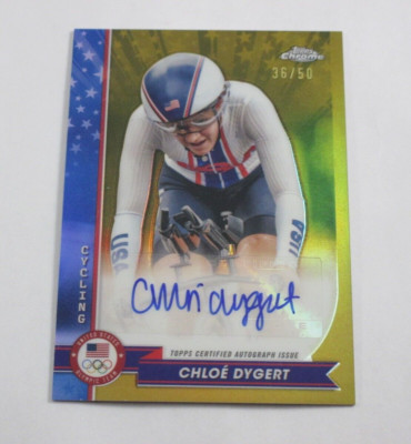 2024 Topps Chrome Olympics Chloe Dygert Auto AU-CDY Gold Refractor #/50