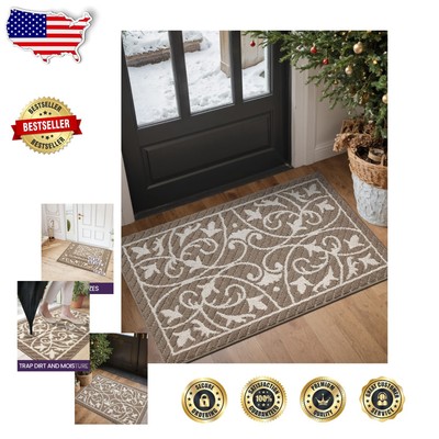 31.5''x47'' Brown Indoor Outdoor Doormat | Easy Care, Low Profile Design
