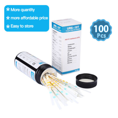 100pcs Strips URS-10T Urine Dipstick 10 Parameter Urinalysis Reagent Test Strips