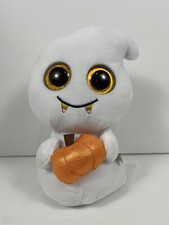 Ty Beanie Boo's Scream Ghost Halloween Candy Corn Med Plush 9" Pumpkin
