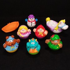 Weeble Wobble Lot - 6 Figures w/ Horse Boat - Hasbro Playskool - 2004 / 2005
